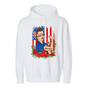 United States Unbreakable Roses Usa Flag 4th Of July Cute Gift Garment-Dyed Fleece Hoodie