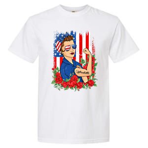 United States Unbreakable Roses Usa Flag 4th Of July Cute Gift Garment-Dyed Heavyweight T-Shirt