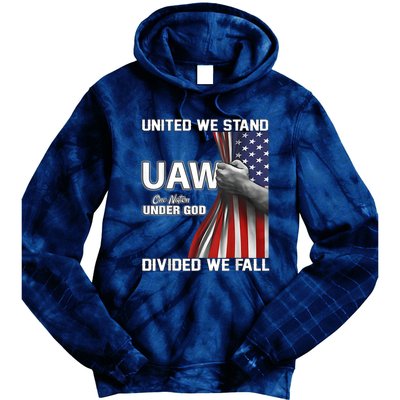 Uaw Strong United We Stand Proud Union Uaw Red Tie Dye Hoodie