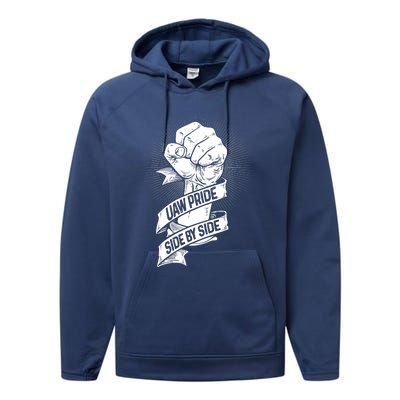 UAW Strike United Auto Workers Picket Sign Support Labor Union Strikers Performance Fleece Hoodie