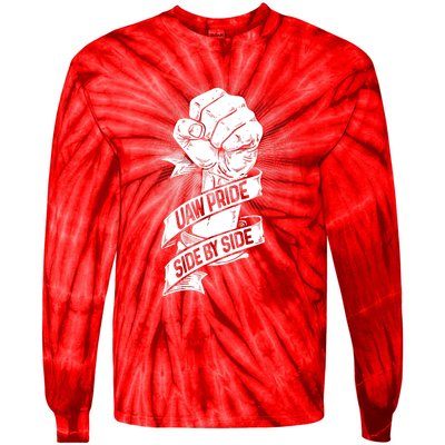 UAW Strike United Auto Workers Picket Sign Support Labor Union Strikers Tie-Dye Long Sleeve Shirt