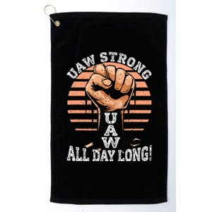 UAW Strong UAW Proud Union Pride UAW Laborer Worker Platinum Collection Golf Towel