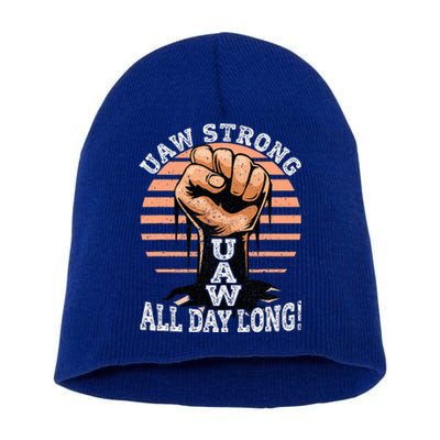 UAW Strong UAW Proud Union Pride UAW Laborer Worker Short Acrylic Beanie