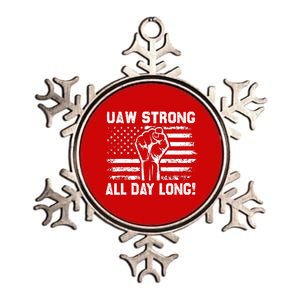 UAW Strike USA Flag Red Tee_ United Auto Workers Picket Sign Metallic Star Ornament