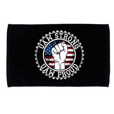 UAW Strong UAW Proud Union Pride UAW Laborer Worker Microfiber Hand Towel