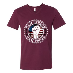 UAW Strong UAW Proud Union Pride UAW Laborer Worker V-Neck T-Shirt