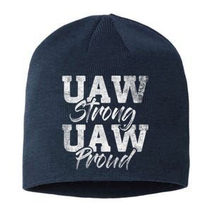 UAW Strong UAW Proud Union Pride UAW Laborer Worker Design Sustainable Beanie