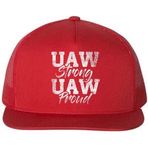 UAW Strong UAW Proud Union Pride UAW Laborer Worker Design Flat Bill Trucker Hat