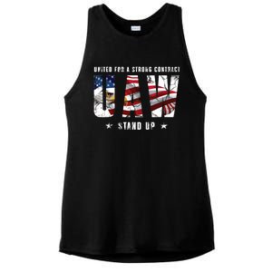 UAW Strong UAW Union UAW Laborer Worker Ladies PosiCharge Tri-Blend Wicking Tank