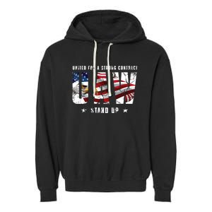 UAW Strong UAW Union UAW Laborer Worker Garment-Dyed Fleece Hoodie