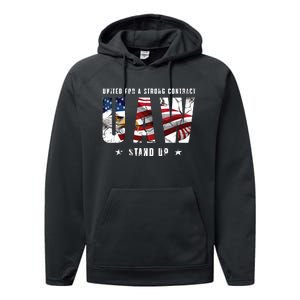 UAW Strong UAW Union UAW Laborer Worker Performance Fleece Hoodie