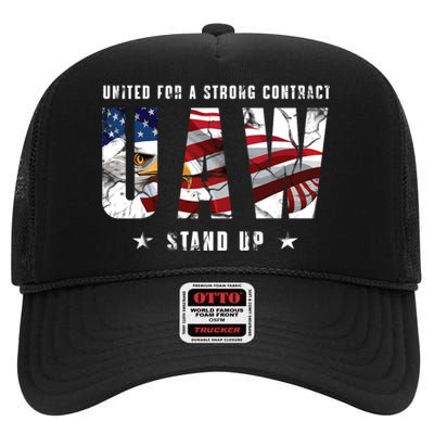 UAW Strong UAW Union UAW Laborer Worker High Crown Mesh Back Trucker Hat