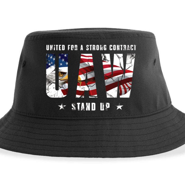 UAW Strong UAW Union UAW Laborer Worker Sustainable Bucket Hat