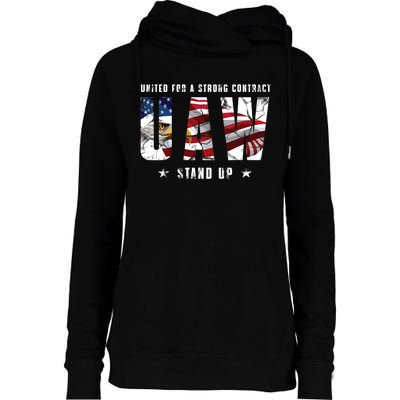 UAW Strong UAW Union UAW Laborer Worker Womens Funnel Neck Pullover Hood