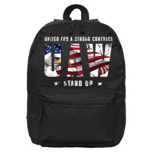 UAW Strong UAW Union UAW Laborer Worker 16 in Basic Backpack