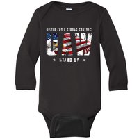 UAW Strong UAW Union UAW Laborer Worker Baby Long Sleeve Bodysuit