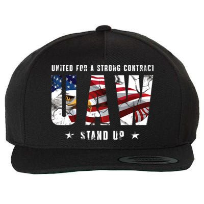 UAW Strong UAW Union UAW Laborer Worker Wool Snapback Cap