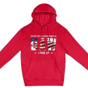 UAW Strong UAW Union UAW Laborer Worker Premium Pullover Hoodie