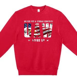 UAW Strong UAW Union UAW Laborer Worker Premium Crewneck Sweatshirt