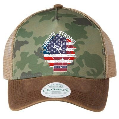 Union Strong Union Proud Labor Day Raised Clinched Fist Legacy Tie Dye Trucker Hat
