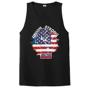 Union Strong Union Proud Labor Day Raised Clinched Fist PosiCharge Competitor Tank