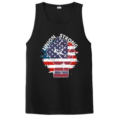 Union Strong Union Proud Labor Day Raised Clinched Fist PosiCharge Competitor Tank