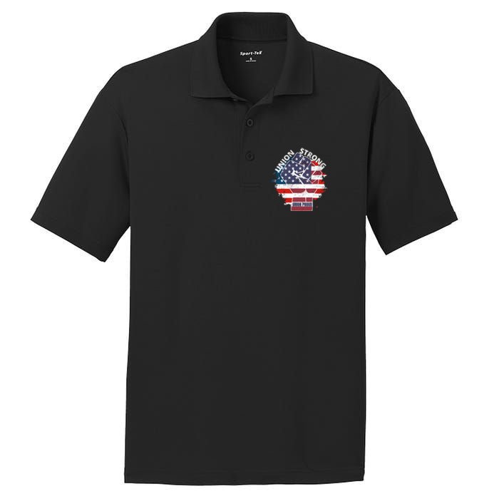 Union Strong Union Proud Labor Day Raised Clinched Fist PosiCharge RacerMesh Polo