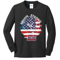 Union Strong Union Proud Labor Day Raised Clinched Fist Kids Long Sleeve Shirt