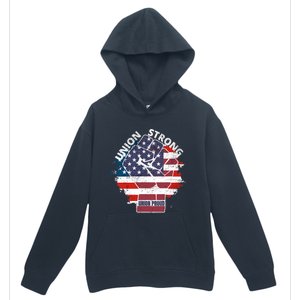 Union Strong Union Proud Labor Day Raised Clinched Fist Urban Pullover Hoodie