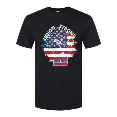 Union Strong Union Proud Labor Day Raised Clinched Fist Softstyle CVC T-Shirt