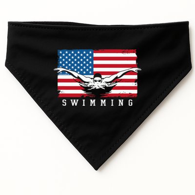 USA Swimming US Flag With Swimmer Swim Team USA-Made Doggie Bandana