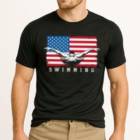 USA Swimming US Flag With Swimmer Swim Team Cooling Performance Crew T-Shirt