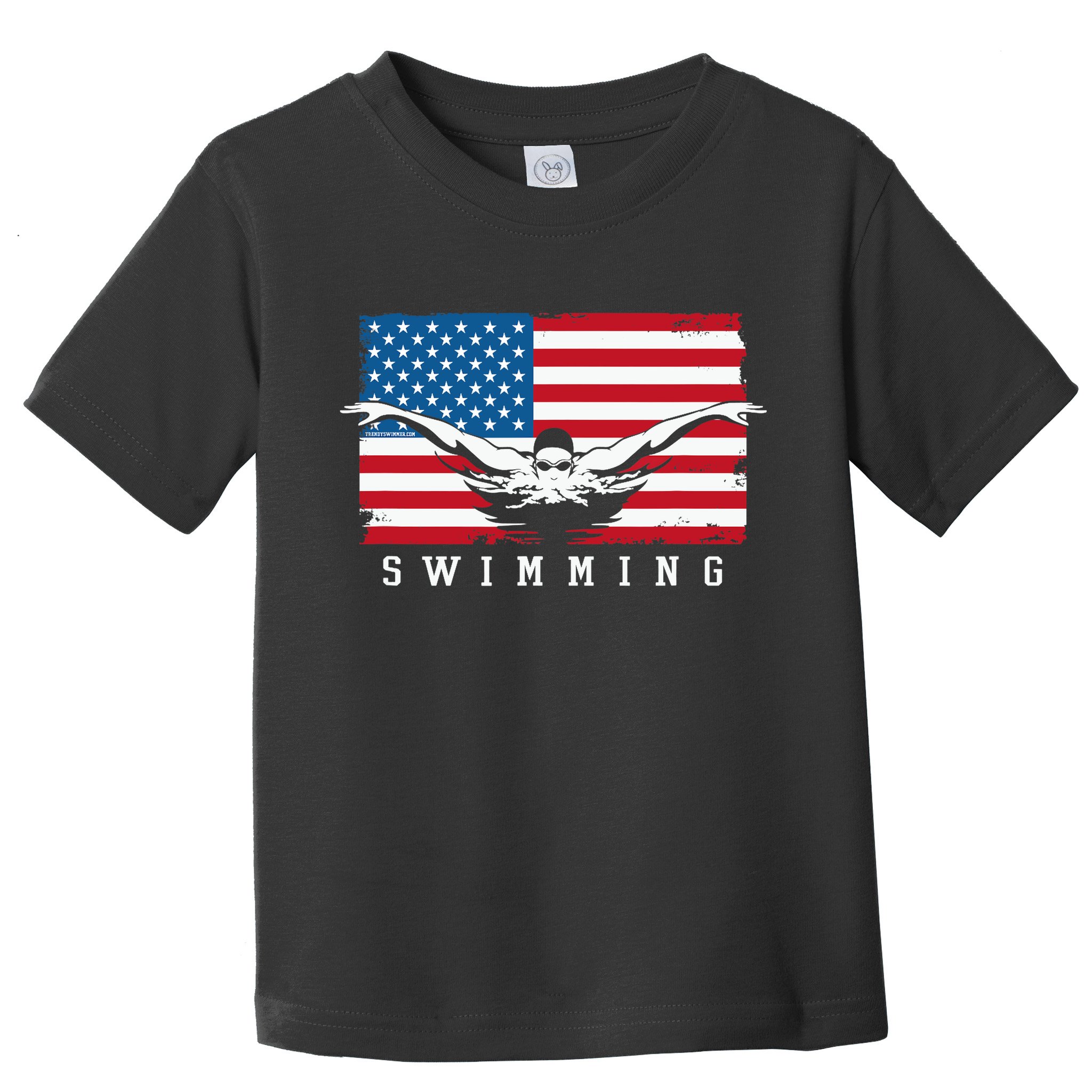 USA Swimming US Flag With Swimmer Swim Team Toddler T-Shirt