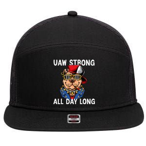 UAW Strong UAW Laborer Worker UAW Proud Union Pride 7 Panel Mesh Trucker Snapback Hat