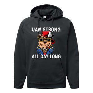 UAW Strong UAW Laborer Worker UAW Proud Union Pride Performance Fleece Hoodie