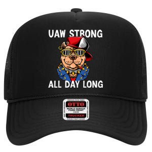 UAW Strong UAW Laborer Worker UAW Proud Union Pride High Crown Mesh Back Trucker Hat