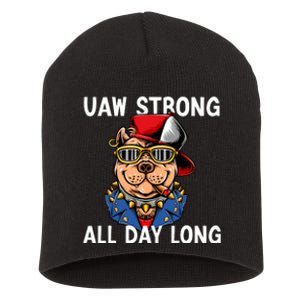 UAW Strong UAW Laborer Worker UAW Proud Union Pride Short Acrylic Beanie