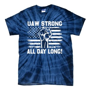 UAW Strike USA Flag Red United Auto Workers Picket Sign Tie-Dye T-Shirt