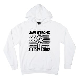 UAW Strike USA Flag Red United Auto Workers Picket Sign Hoodie