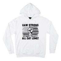 UAW Strike USA Flag Red United Auto Workers Picket Sign Hoodie