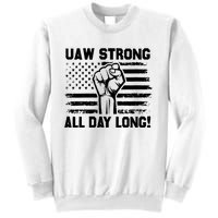 UAW Strike USA Flag Red United Auto Workers Picket Sign Sweatshirt