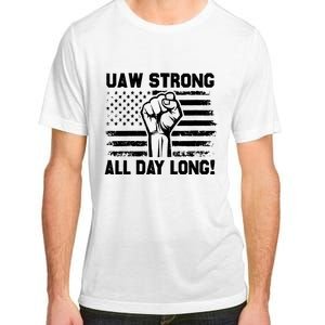 UAW Strike USA Flag Red United Auto Workers Picket Sign Adult ChromaSoft Performance T-Shirt