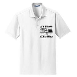 UAW Strike USA Flag Red United Auto Workers Picket Sign Dry Zone Grid Polo