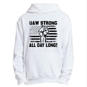 UAW Strike USA Flag Red United Auto Workers Picket Sign Urban Pullover Hoodie