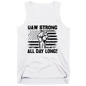 UAW Strike USA Flag Red United Auto Workers Picket Sign Tank Top