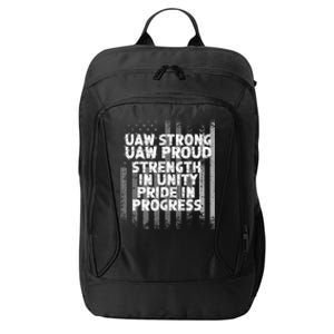 UAW Strong UAW Proud Union Pride UAW Laborer Worker Flag Design City Backpack