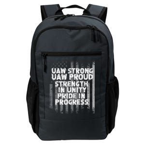 UAW Strong UAW Proud Union Pride UAW Laborer Worker Flag Design Daily Commute Backpack