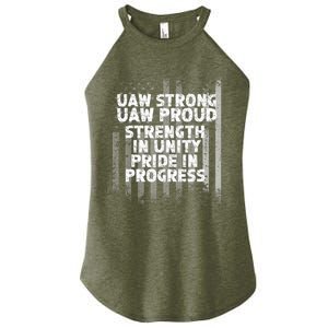 UAW Strong UAW Proud Union Pride UAW Laborer Worker Flag Design Women's Perfect Tri Rocker Tank