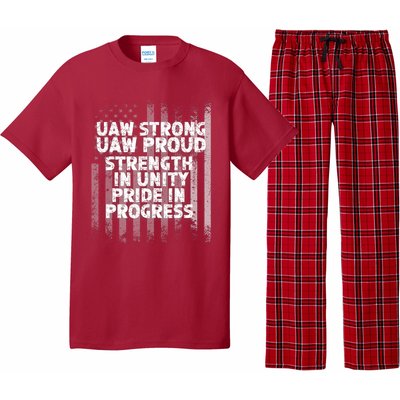 UAW Strong UAW Proud Union Pride UAW Laborer Worker Flag Design Pajama Set