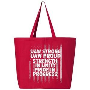 UAW Strong UAW Proud Union Pride UAW Laborer Worker Flag Design 25L Jumbo Tote